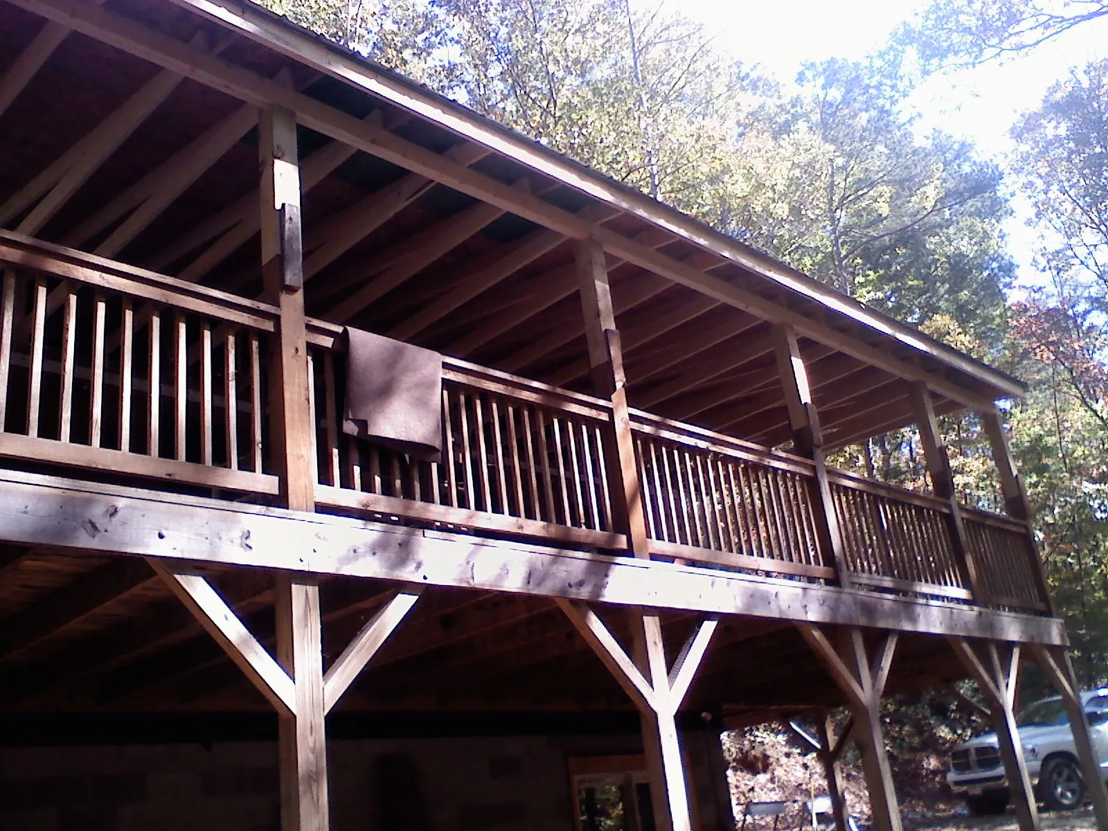 Timber framing under a new elevated porch and deck — Roof Leak Repair in Sedley by Roofing Brothers